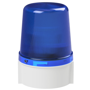 deegee Series B IP66 Standard Power LED Strobe Beacon 12-24Vuc with White Base 135mm x 94mm ⌀ Blue