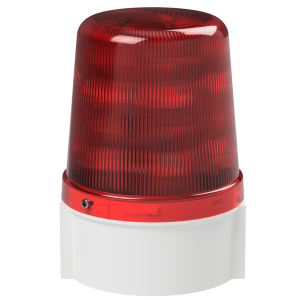 deegee Series B IP66 Ultra Power LED Strobe Beacon 115-230Vuc with White Base 135mm x 94mm ⌀ Red