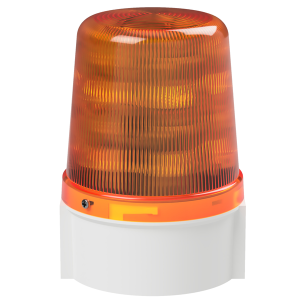 deegee Series B IP66 Ultra Power LED Strobe Beacon 115-230Vuc with White Base 135mm x 94mm ⌀ Amber