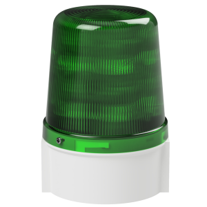 deegee Series B IP66 Ultra Power LED Strobe Beacon 115-230Vuc with White Base 135mm x 94mm ⌀ Green