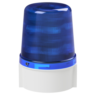 deegee Series B IP66 Ultra Power LED Strobe Beacon 115-230Vuc with White Base 135mm x 94mm ⌀ Blue