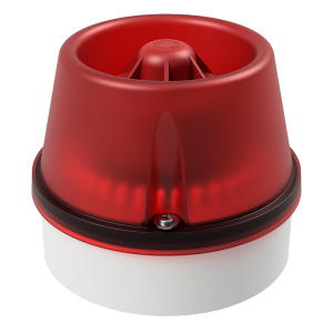 deegee ISB-E IP65 Sounder Beacon 115-230Vuc White Base 117mm x 146mm dia. Red