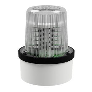 deegee PSD IP65 Flashing LED Beacon 12Vdc White Base 102mm x 79mm dia. White