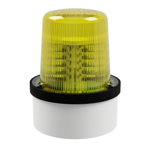 deegee PSD IP65 Flashing LED Beacon 12Vdc White Base 102mm x 79mm dia. Yellow