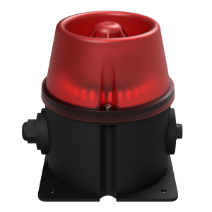 deegee ISB-T IP66 Sounder Beacon 115-230Vuc Black Base 150mm x 150mm x 151mm Red