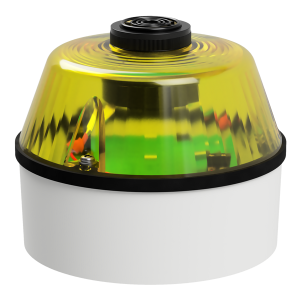 deegee ISB-R IP54 LED Sounder & Beacon 115-230Vuc White Base 100mm x 123mm dia. Yellow