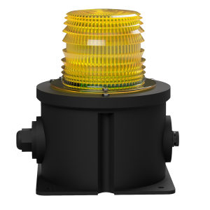 deegee XFV IP65 Xenon Strobe SH 5J Beacon 12-70Vuc Black Base 150mm x 150mm x 189mm Yellow