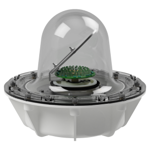 deegee RFG IP68 Rotating Mirror Beacon 115-230Vuc White Base 220mm x 256mm dia. White