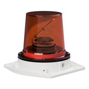 deegee RFJ IP65 Rotating Mirror Beacon 115-230Vuc White Base 212mm x 255mm x 265mm Amber