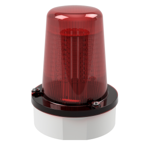 deegee PSE IP65 Flashing LED Beacon 115-230Vuc White Base 194mm x 146mm dia. Red