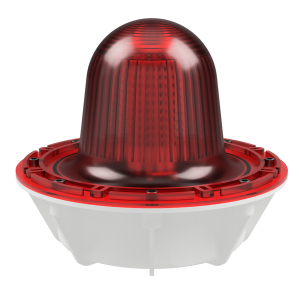 deegee PSG IP68 Flashing LED Beacon 115-230Vuc White Base 220mm x 256mm dia. Red