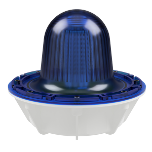deegee PSG IP68 Flashing LED Beacon 115-230Vuc White Base 220mm x 256mm dia. Blue