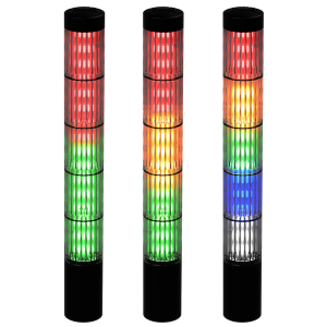 deegee STC IP65 LED Stack Light 24Vdc Black Base 265mm x 32mm dia. Red/Amber/Green/Blue/White