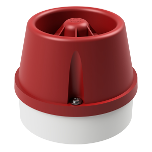 deegee IAS-E IP65 Electronic Sounder 115-230Vuc Red Horn White Base 117mm x 146mm dia.