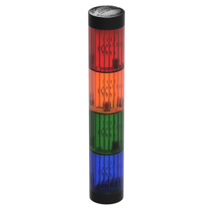 deegee STC IP65 LED Stack Light 115Vac Black Base 185mm x 32mm dia. Red / Amber / Green / Blue