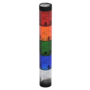 deegee STC IP65 LED Stack Light 115Vac Black Base 225mm x 32mm dia. Red/Amber/Green/Blue/White