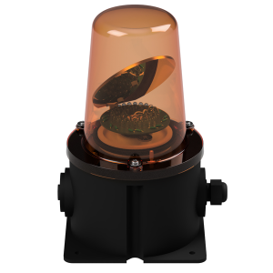 deegee RFT IP65 Rotating Mirror Beacon 115-230Vuc Black Base 250mm x 150mm x 150mm Amber