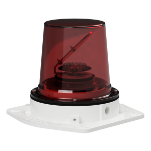 deegee RFJ IP65 Rotating Mirror Beacon 115-230Vuc White Base 212mm x 255mm x 265mm Red