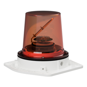 deegee RFJ IP65 Rotating Mirror Beacon 115-230Vuc White Base 212mm x 255mm x 265mm Amber