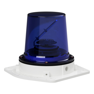 deegee RFJ IP65 Rotating Mirror Beacon 115-230Vuc White Base 212mm x 255mm x 265mm Blue