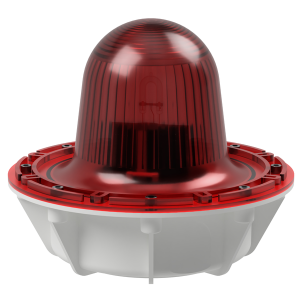 deegee XFG IP68 Xenon Strobe Double Flash Beacon 115Vac White Base 220mm x 256mm dia. Red