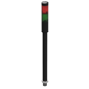 deegee STC LED Stack Light 24Vuc Black Base 145mm x 32mm dia. Red/Green 250mm Pole 1m Cable M12