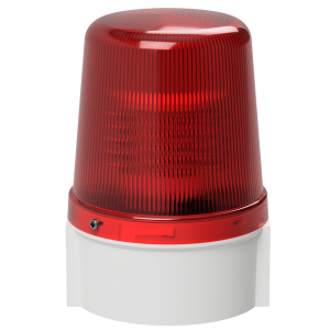 deegee PSB IP66 Flashing LED Beacon 12Vdc White Base 135mm x 94mm dia. Red