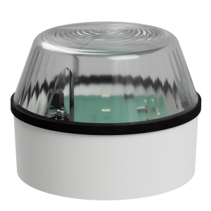 deegee PSR IP65 Pulsed LED Beacon 115-230Vuc White Base 92mm x 123mm dia. White
