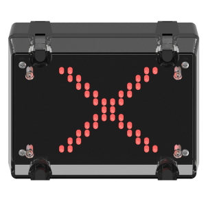 deegee IPN/010 IP65 CROSS Indicator 115-230Vuc Black Base 200mm x 150mm x 80mm Red