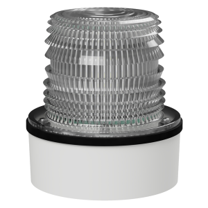 deegee PSL IP65 Pulsed Eco-LED Beacon 12-36Vdc White Base 133mm x 123mm dia. Clear