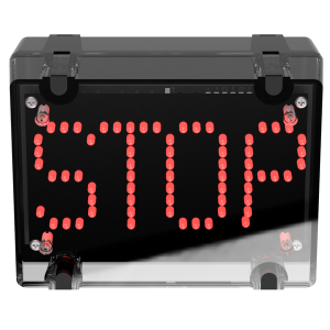 deegee IPN/006 IP65 'STOP'  Traffic Light 115-230Vuc Black Base 200mm x 150mm x 80mm Red