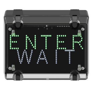 deegee IPN/020 IP65 'WAIT' / 'ENTER' Signal 115-230Vuc Black Base 200mm x 150mm x 80mm Red / Green